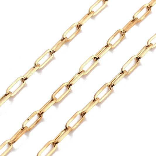 18K Gold PVD Paperclip Chain - 6.5mm