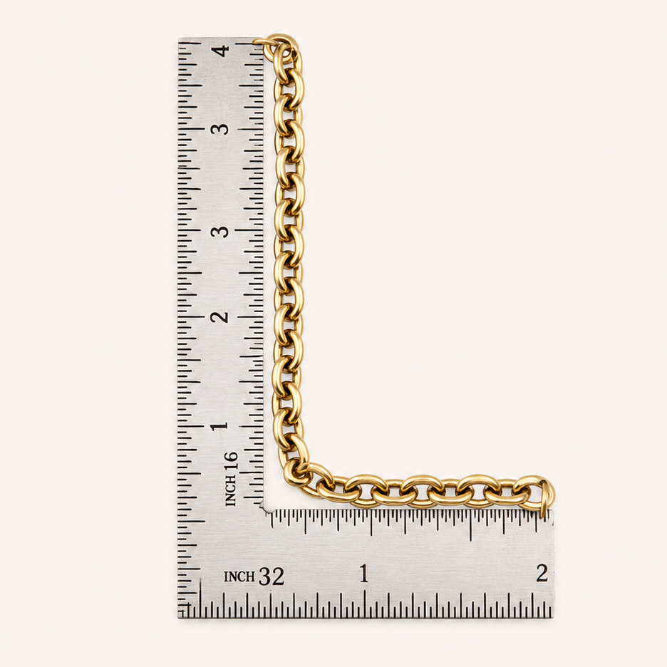 18K Gold Oval Cable Chain - 8x6mm (By the Foot)