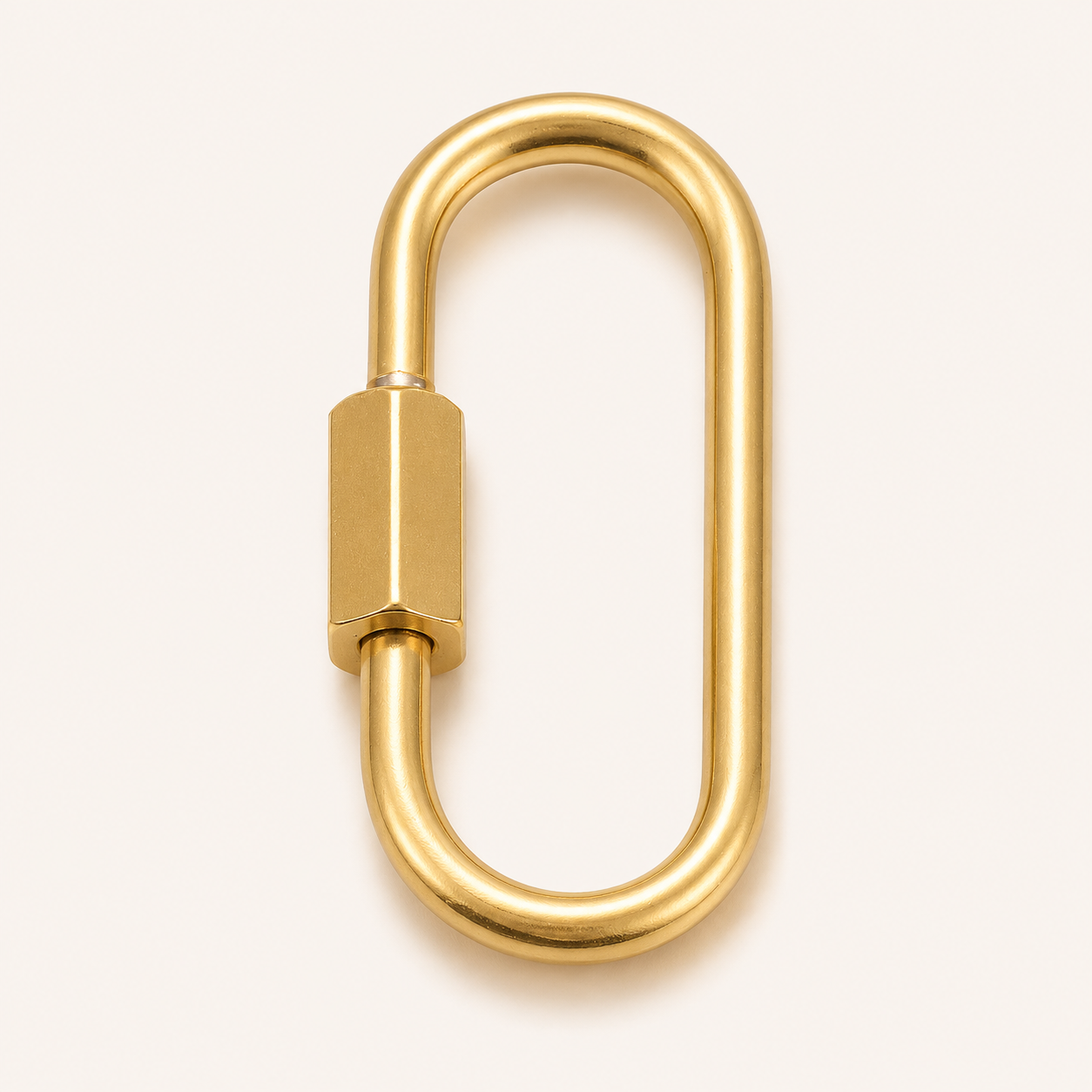 18K Gold PVD Oval Screw Carabiner - 21mm