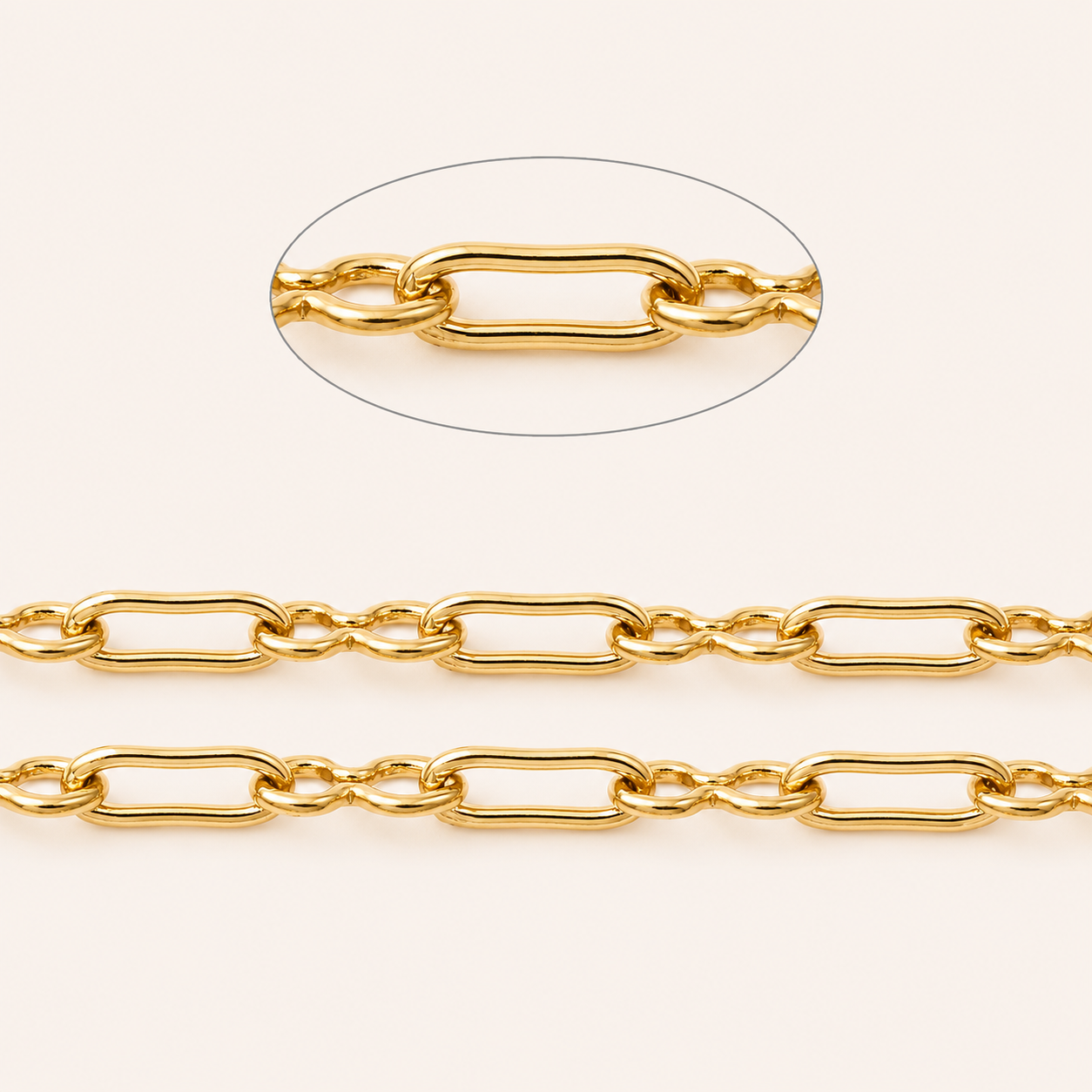 18K Gold PVD Micro Paperclip Chain- 1.8x5mm