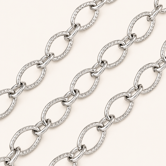 Textured Oval Link Chain