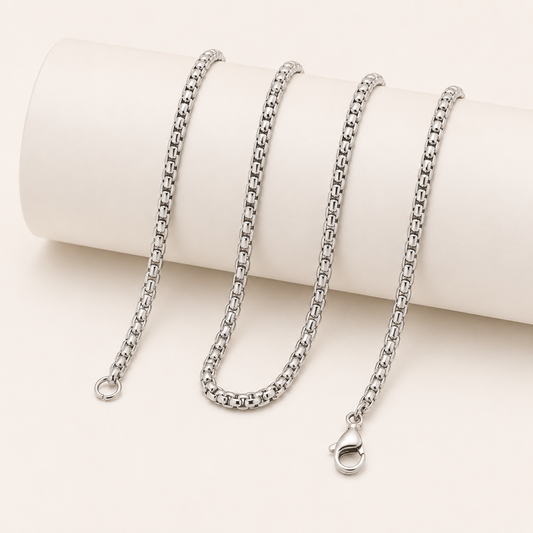 3mm Venetian Box Chain Necklace – 24"