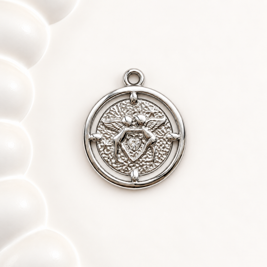 Double Angel Medallion Pendant – 23.5mm