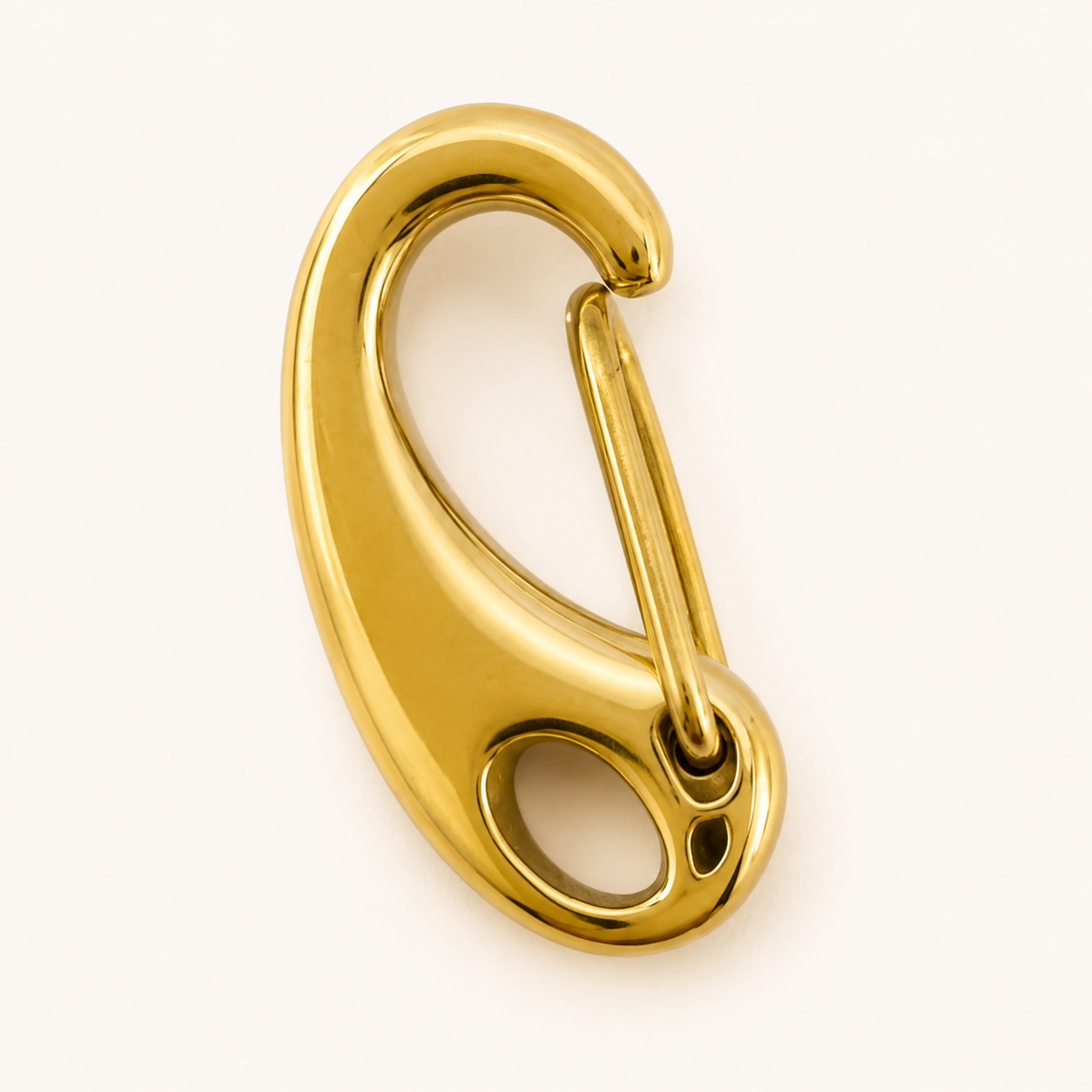 18K Gold Oval Snap Hook Clasp - 16mm