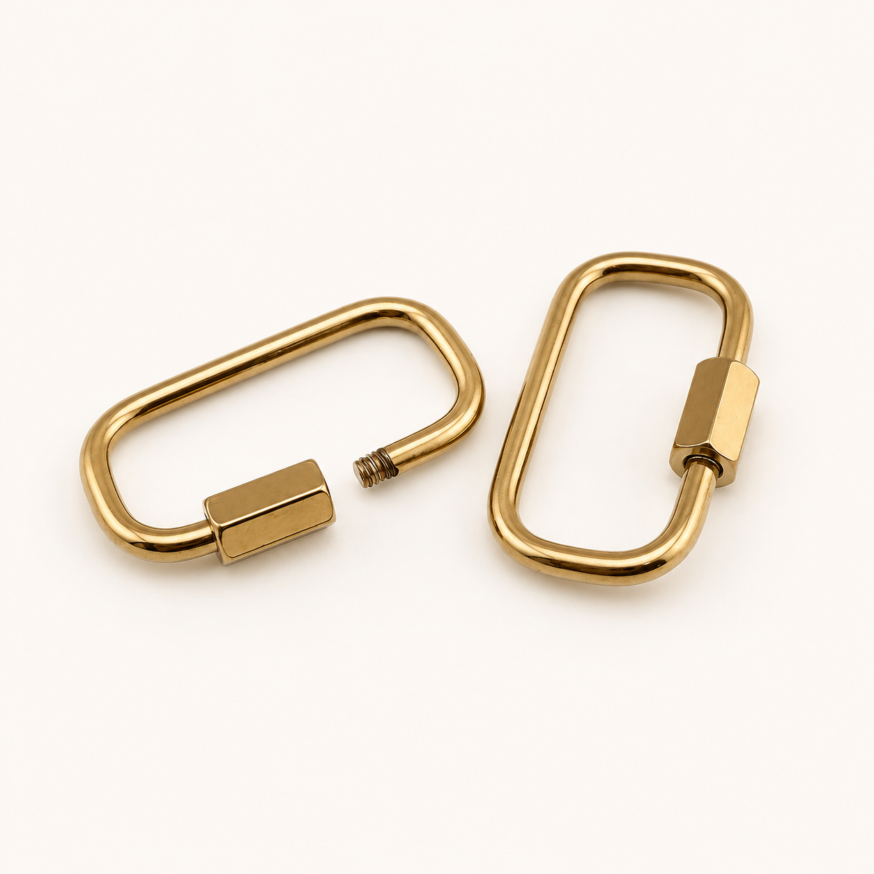 25mm Real 18K Gold Rectangle Carabiner