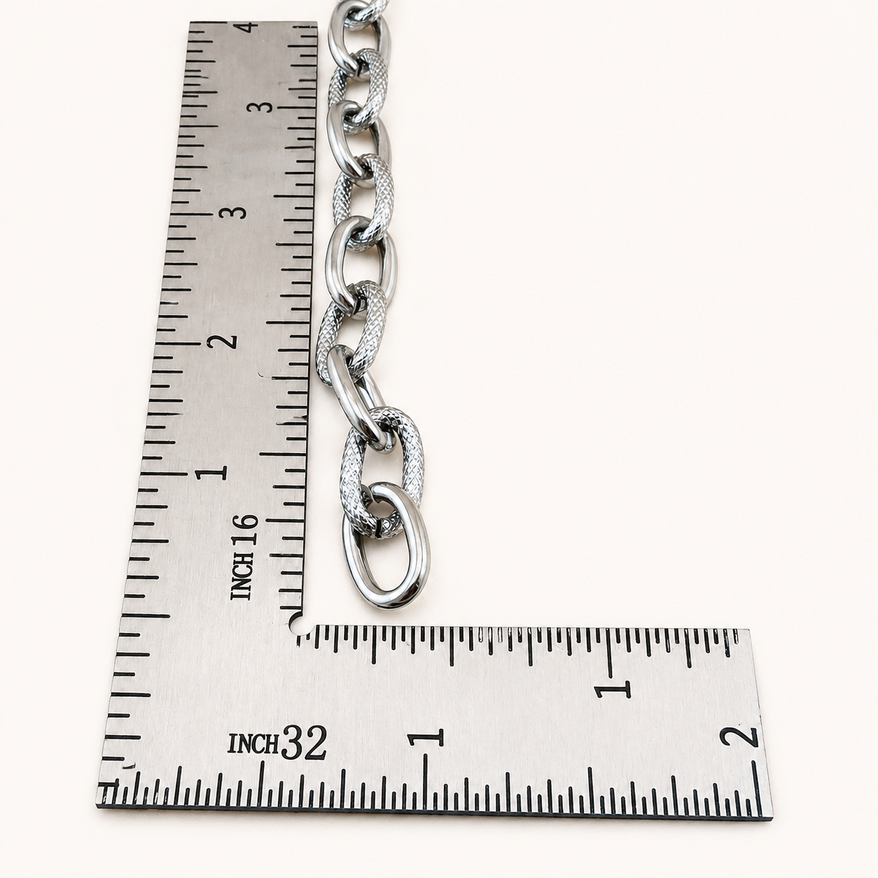 Alternating Textured Cable Chain – 13.5mm