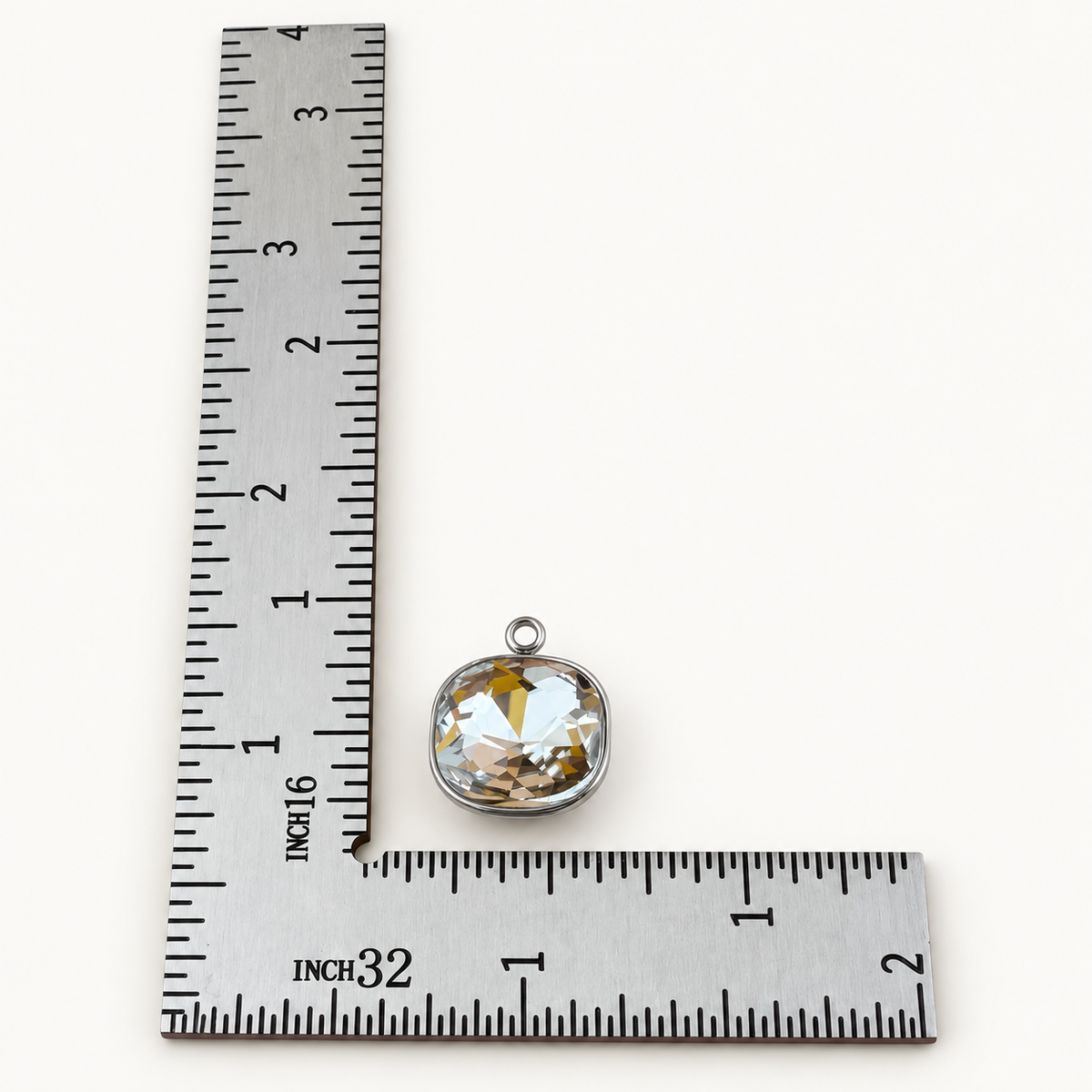 Crystal Square Pendant – 16x13mm