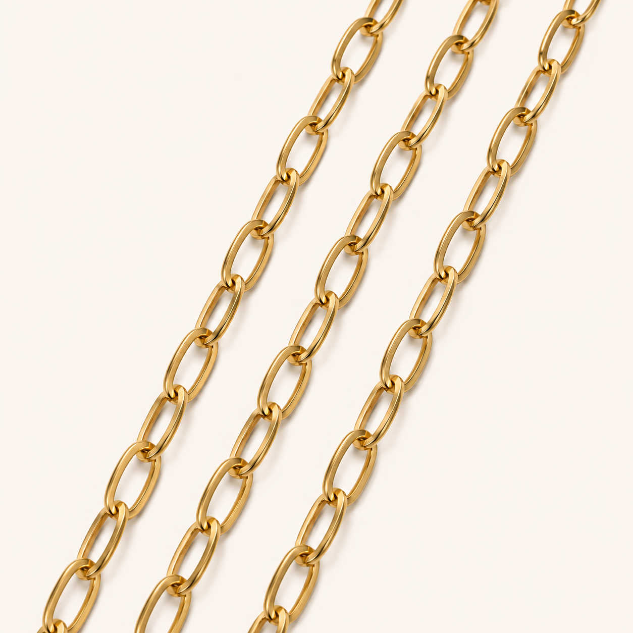 18K Gold PVD Oval Cable Link Chain - 12x6mm