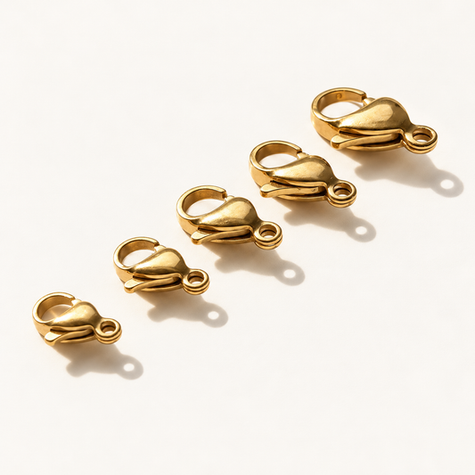 Real 18K Gold IP Lobster Clasp - Multiple Sizes