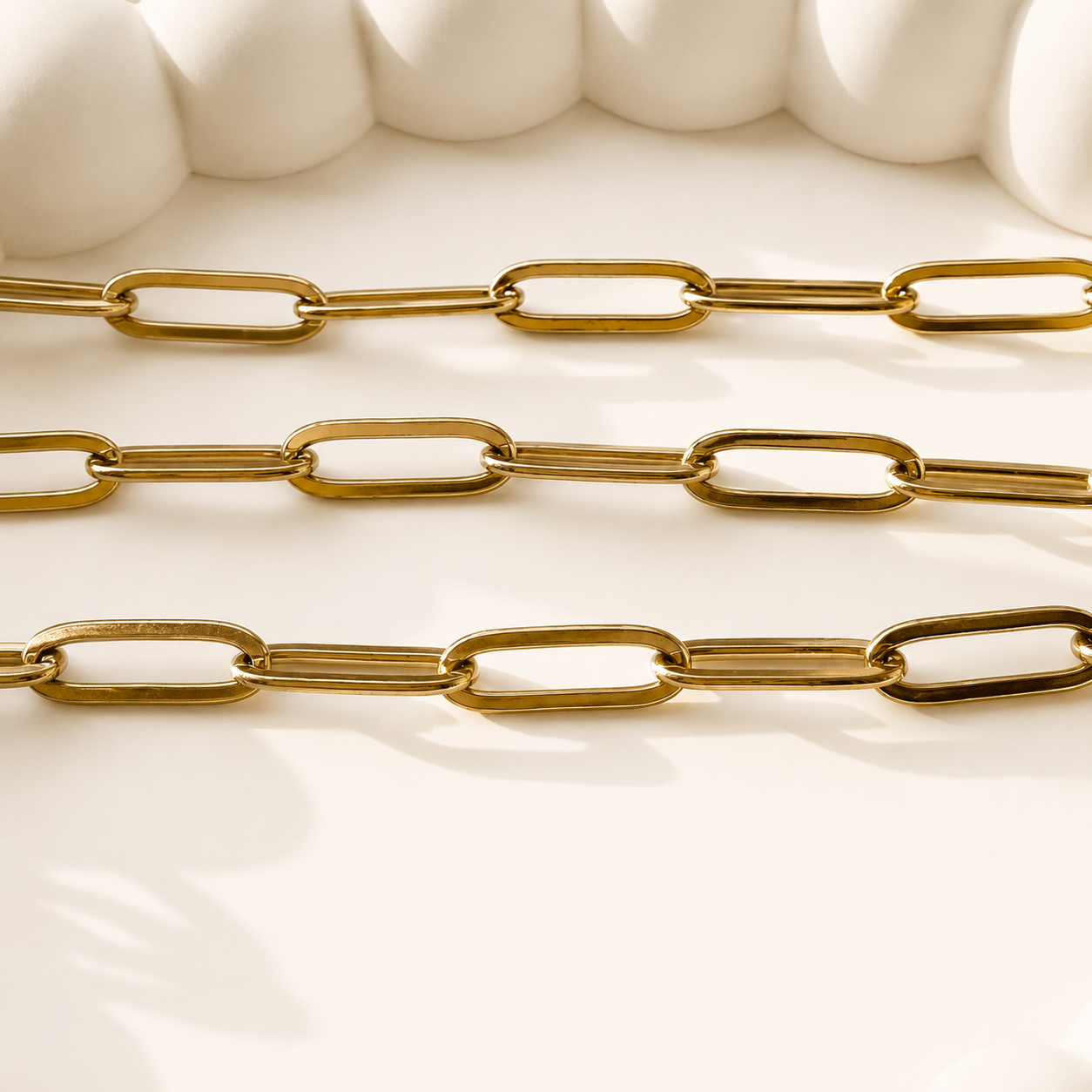 Gold PVD Paperclip Chain - 12x4mm