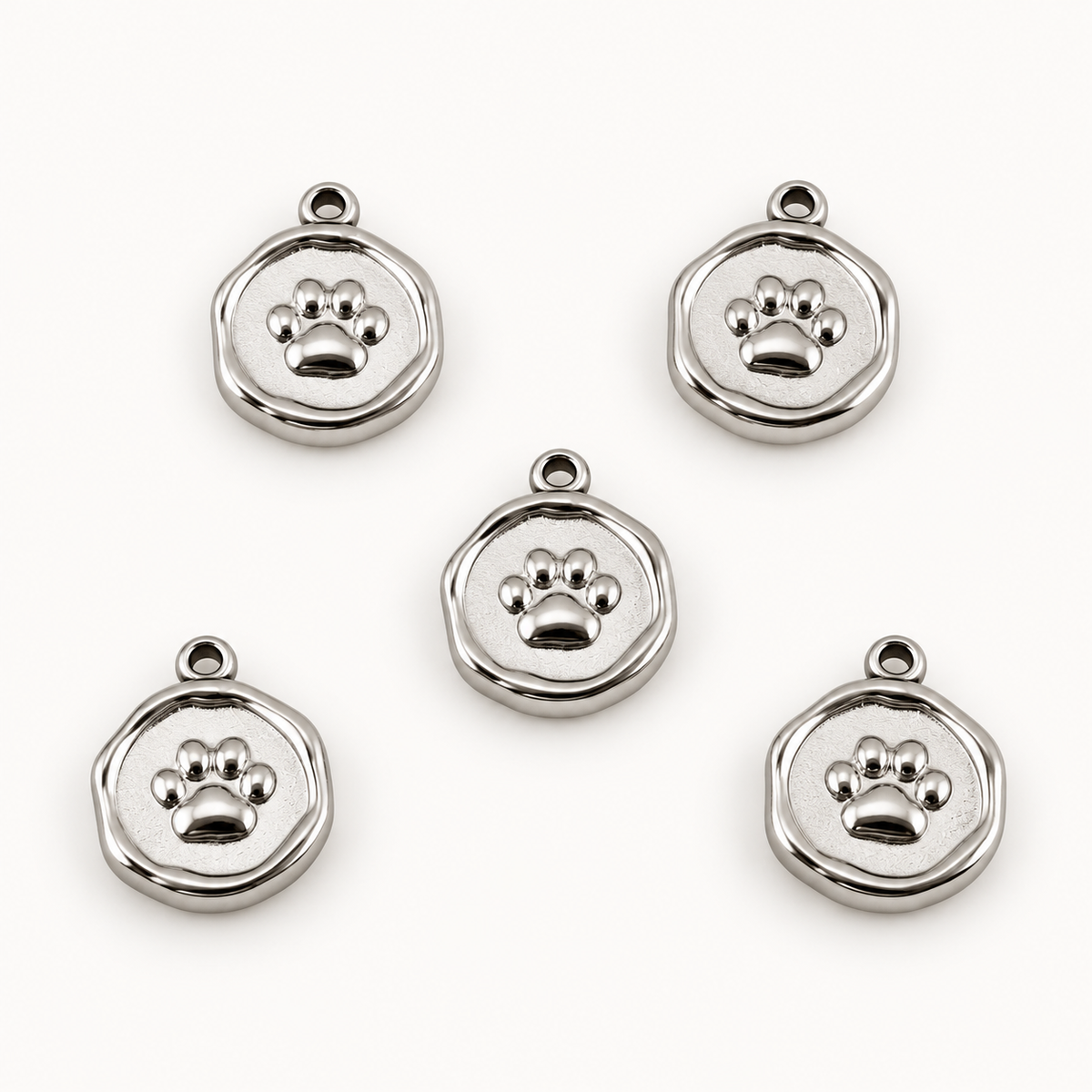 Paw Print & Heart Medallion Charms – 16mm