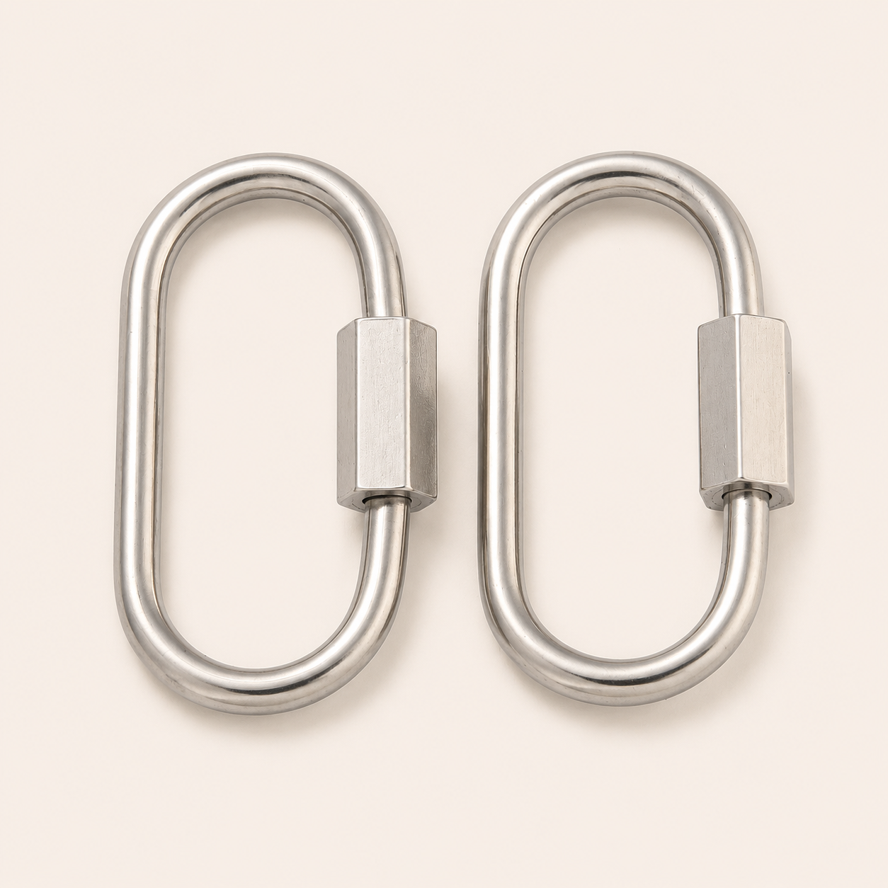 Oval Carabiner Clasp - 26mm Stainless Steel Lock Connector