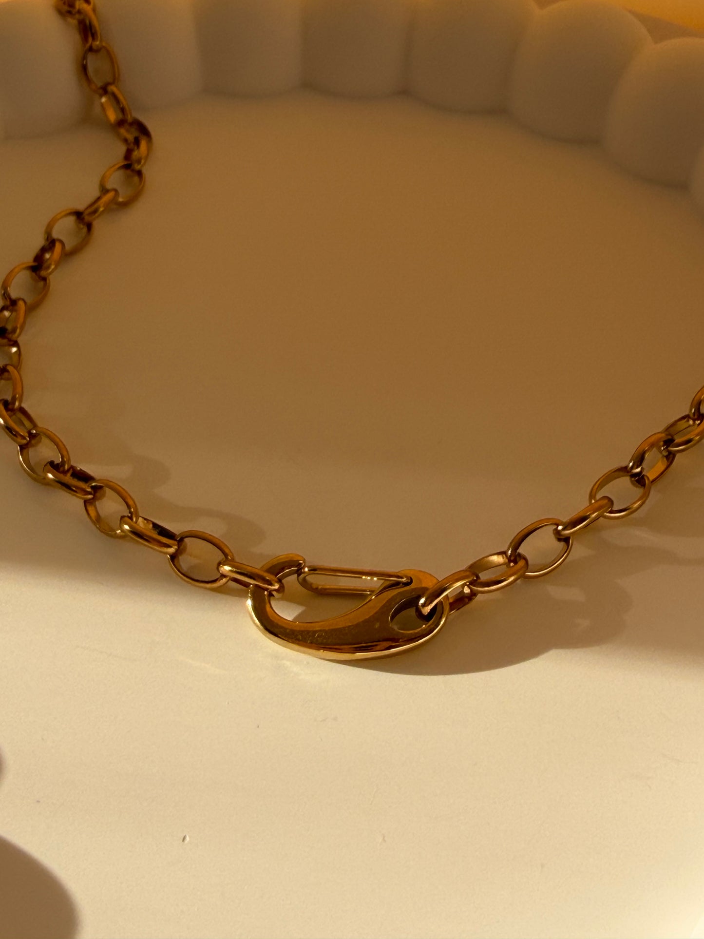 18K Gold Oval Snap Hook Clasp - 16mm