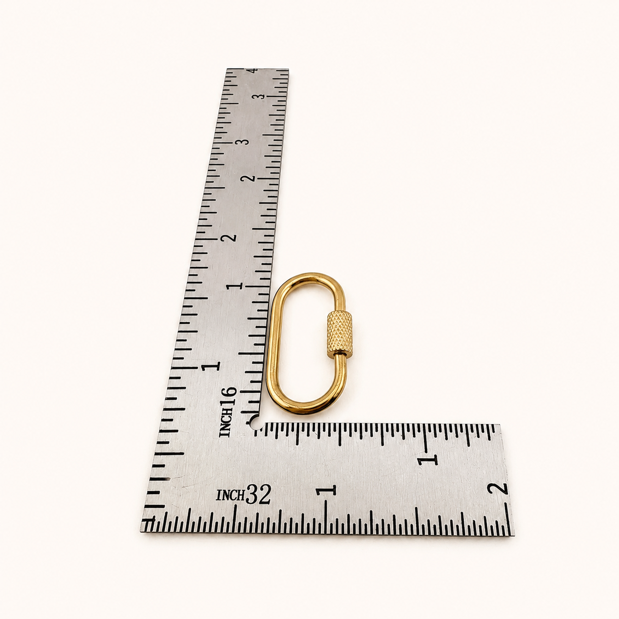 26mm Stainless Steel Oval Textured Screw Carabiner – Gold & Silver Finishes