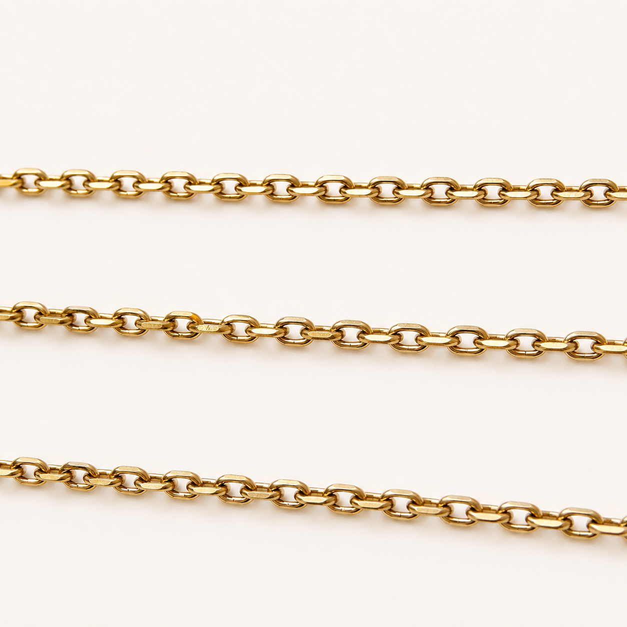 18K Gold Cable Chain - 2.5mm Faceted