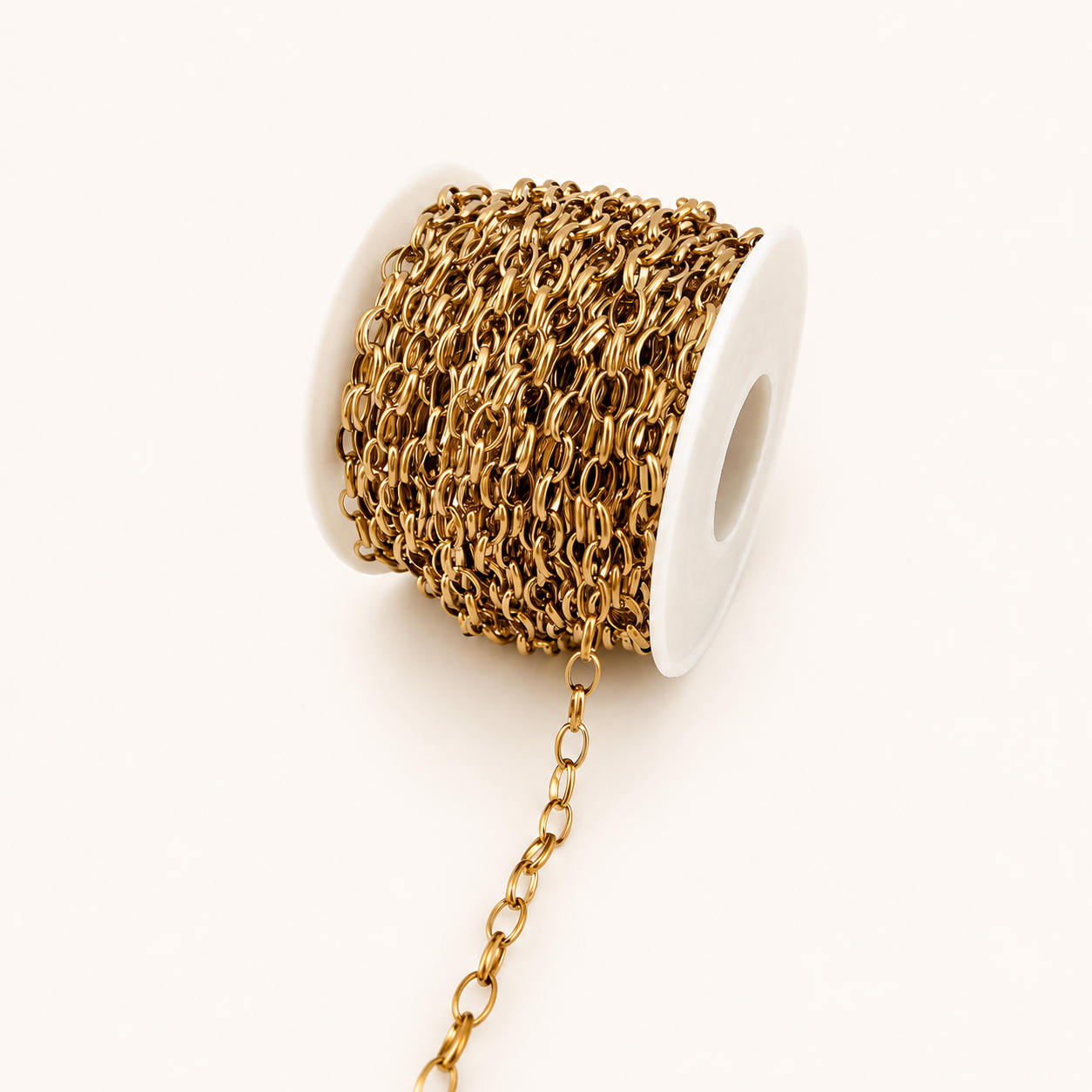 18K Gold Oval Cable Chain - 6x4mm