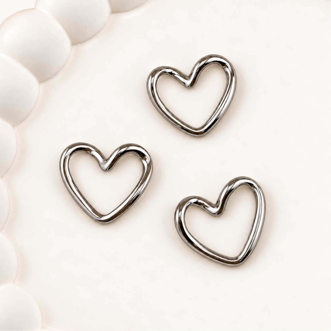 Heart Linking Ring & Charm – 18x15mm