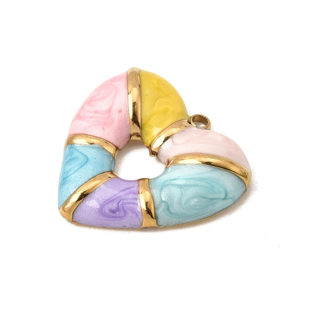 Multicolor Enamel Heart Charm – 25mm