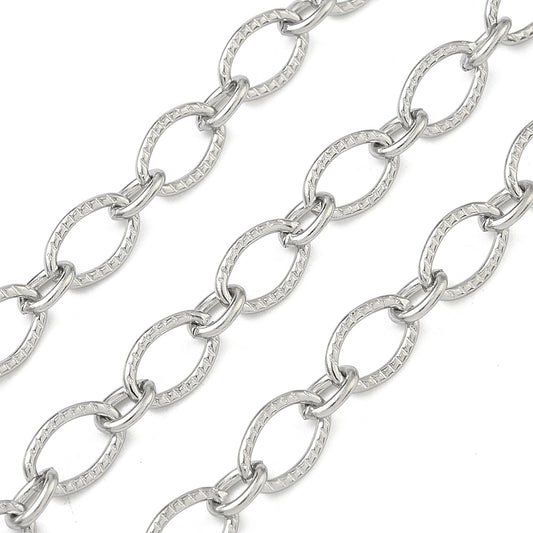 Textured Oval Link Chain – 8.5mm & 5.5mm Links