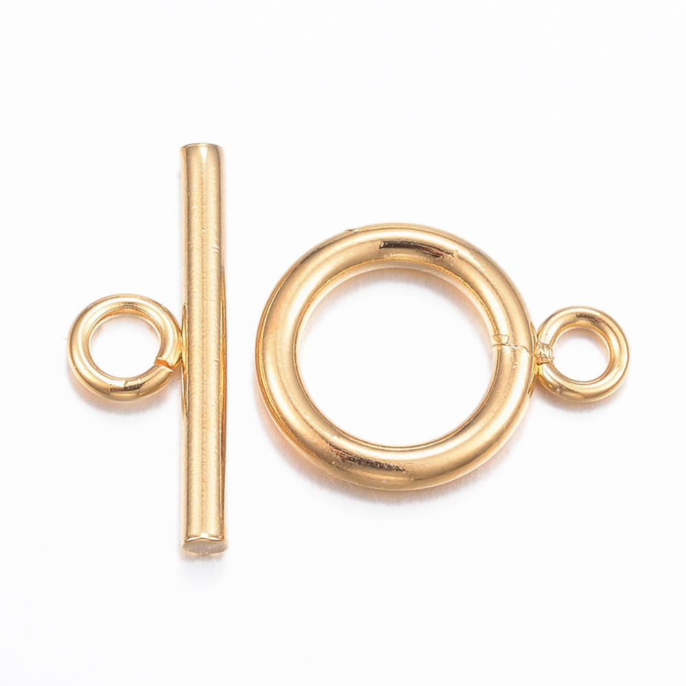 16mm 18K Gold Toggle Clasp Set