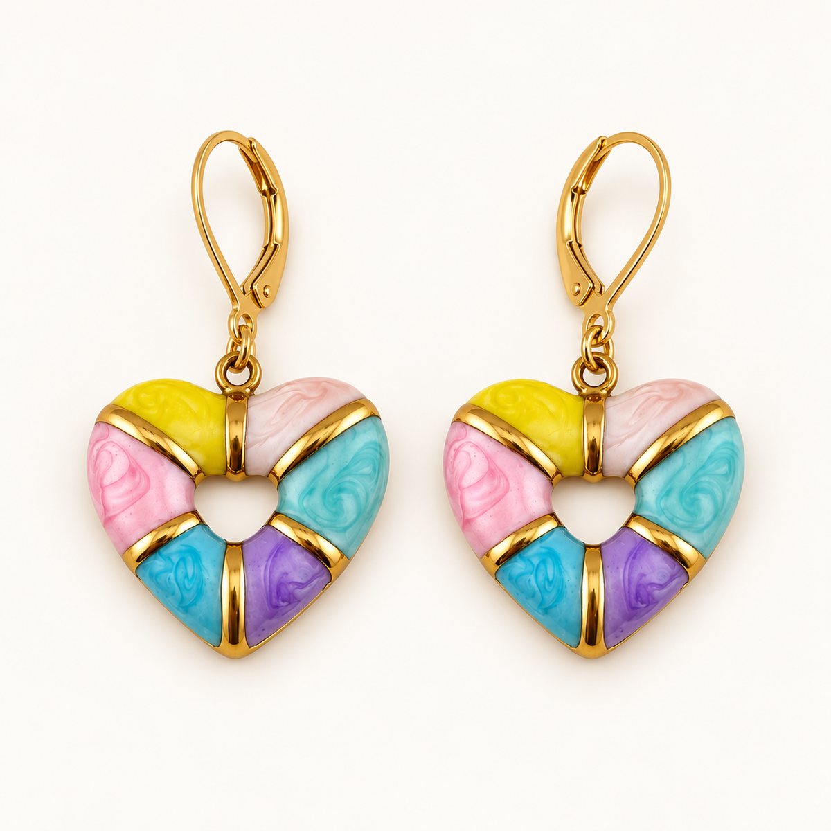 Multicolor Enamel Heart Charm – 25mm