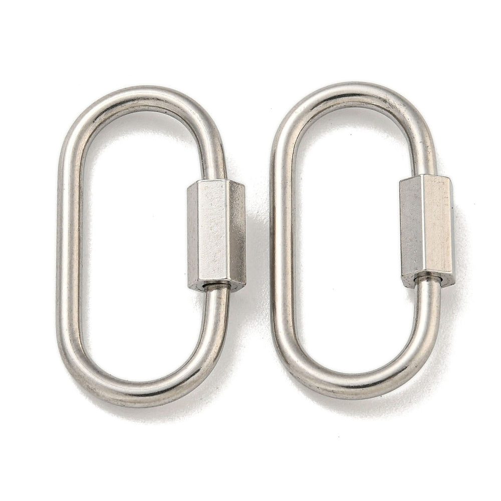 Oval Carabiner Clasp - 26mm Stainless Steel Lock Connector