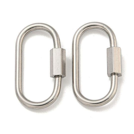 Oval Carabiner Clasp - 26mm Stainless Steel Lock Connector