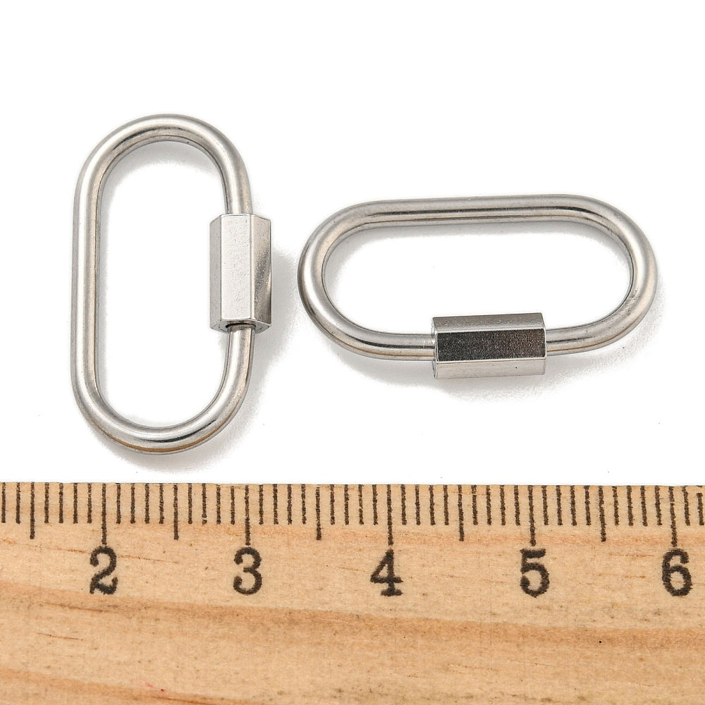 Oval Carabiner Clasp - 26mm Stainless Steel Lock Connector