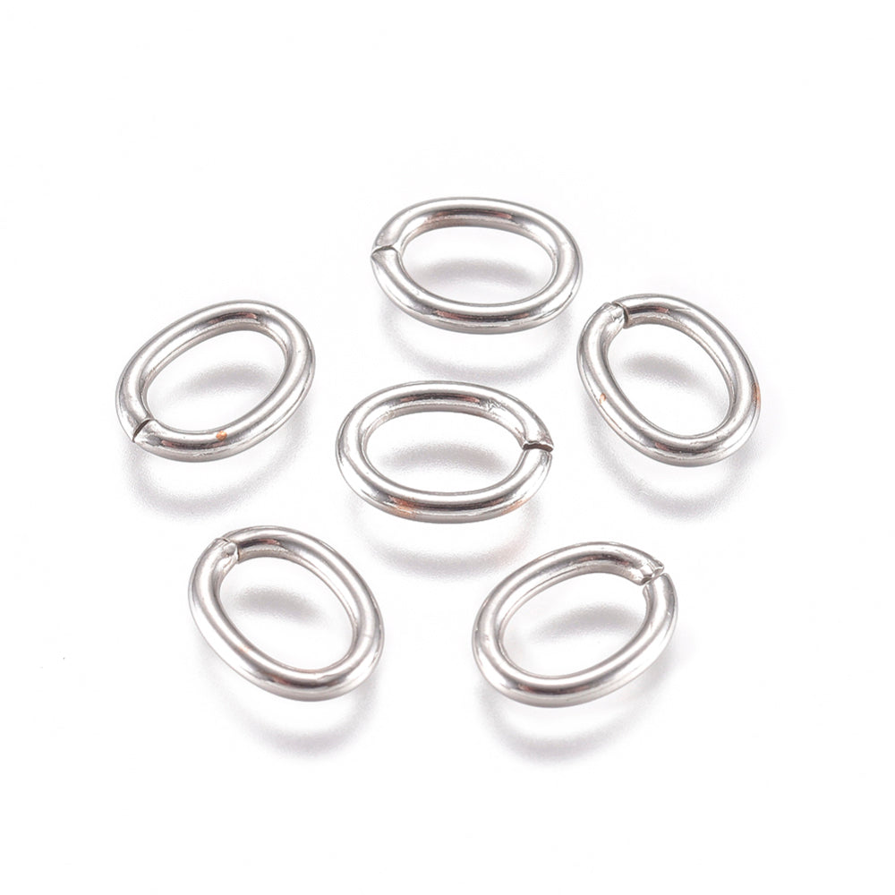 8x6mm • 16 Gauge - Oval Open Jump Rings (50/100 Packs)