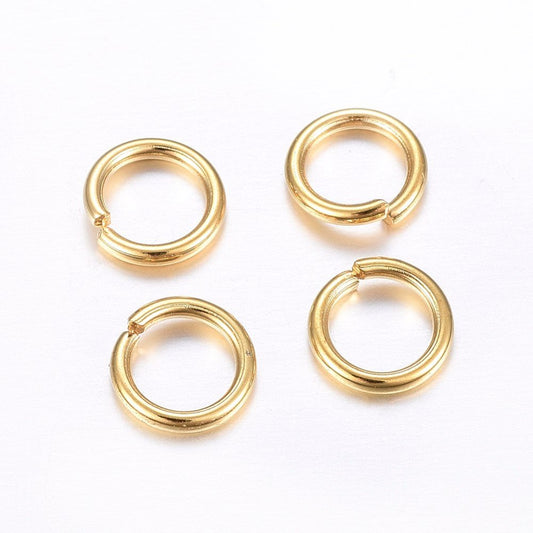 8mm • 24K Gold Open Jump Rings - Multiple Gauges