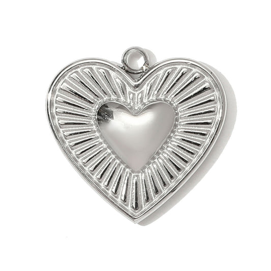 Halo Heart Minimal Charms - 16x15mm