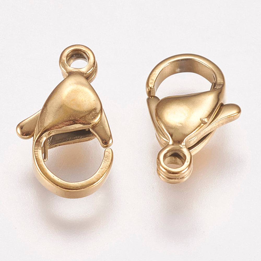 12mm Lobster Clasps - 18K Gold PVD