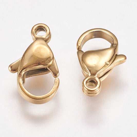12mm 18K Gold PVD Lobster Claw Clasps – Jewelry Closures