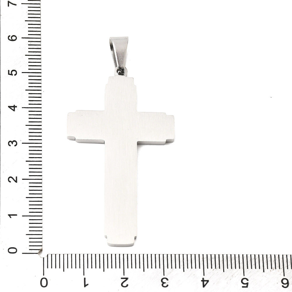 Lord’s Prayer Statement Cross Pendant -  49.5 x 28x 2.5mm