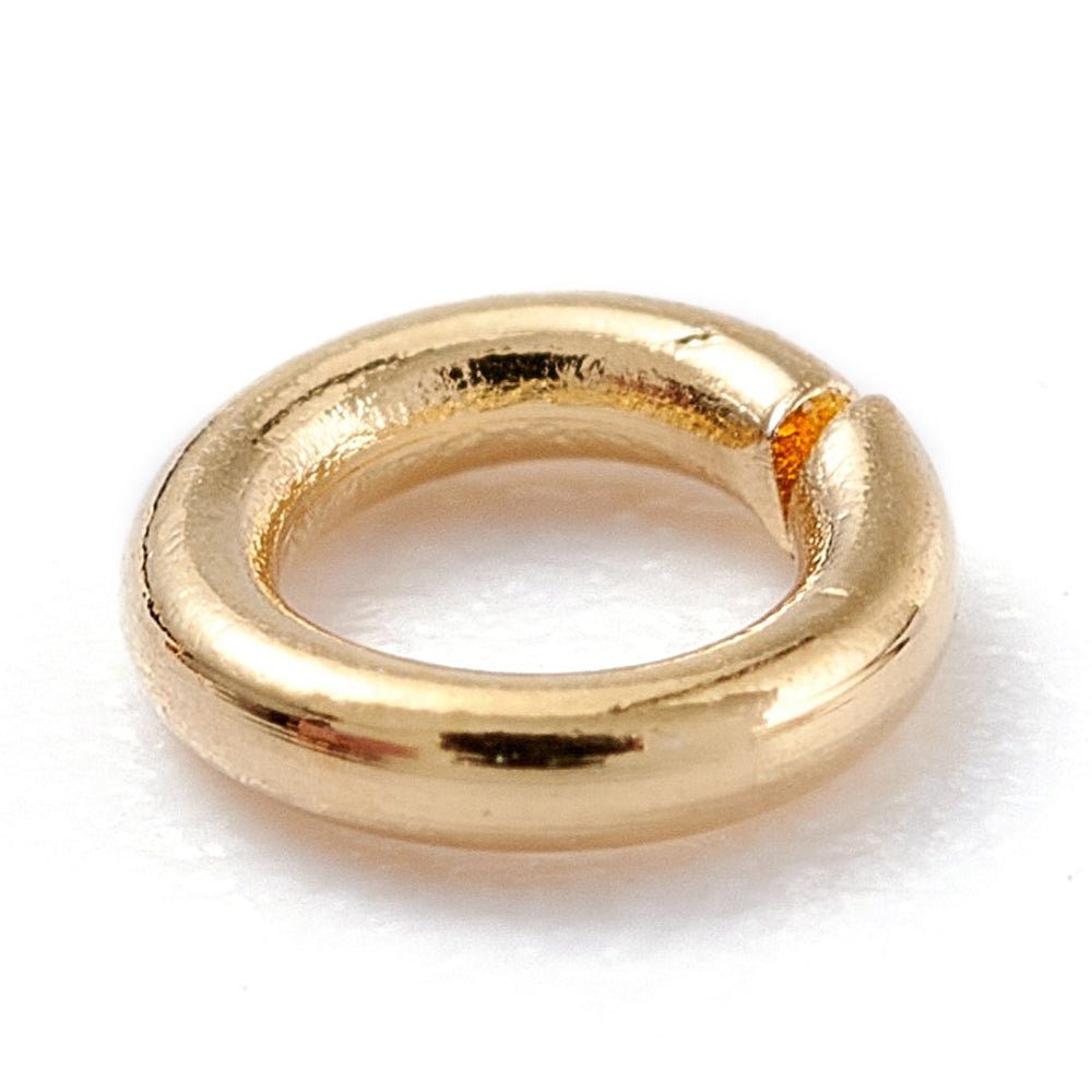 6mm • 18 Gauge - Gold Open Jump Rings (50/100 Packs)