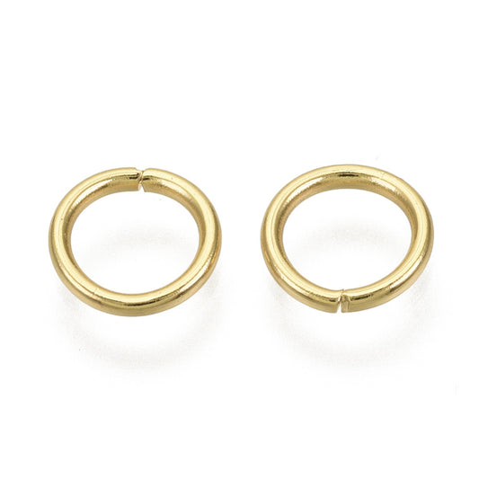 7mm • 18 Gauge - Gold Open Jump Rings
