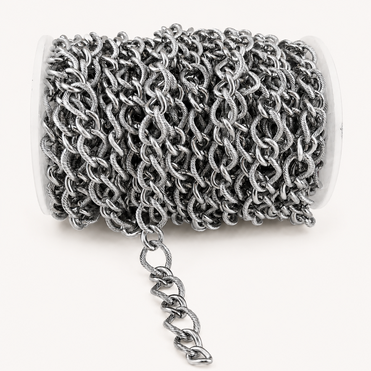 Textured Twisted Curb Chain – 13.5mm (By the Foot)