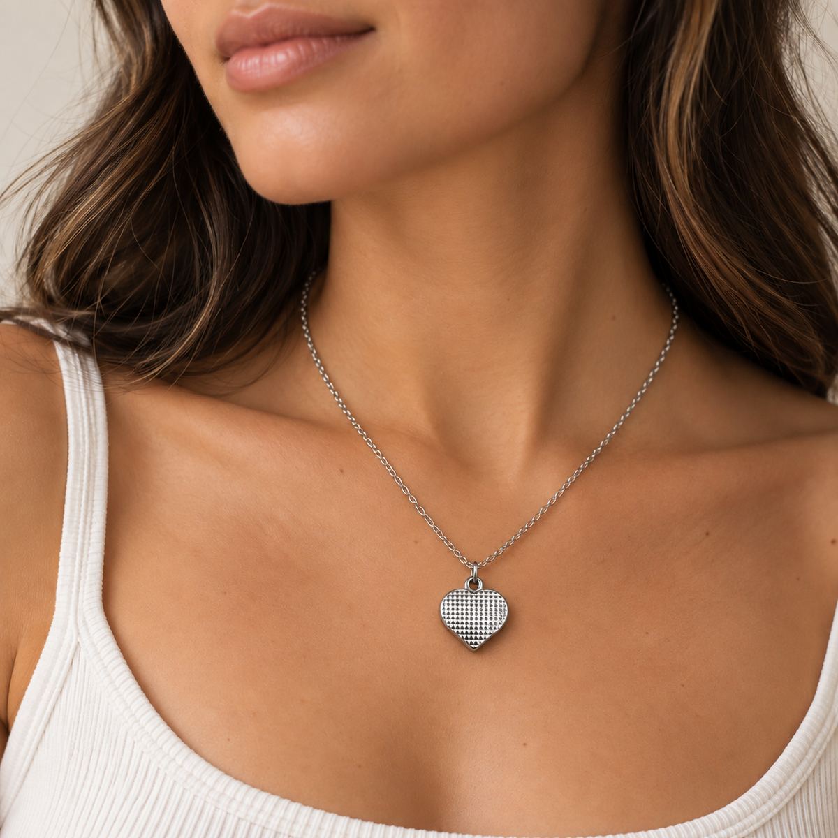 Quilted Textured Heart Charm – 16mm