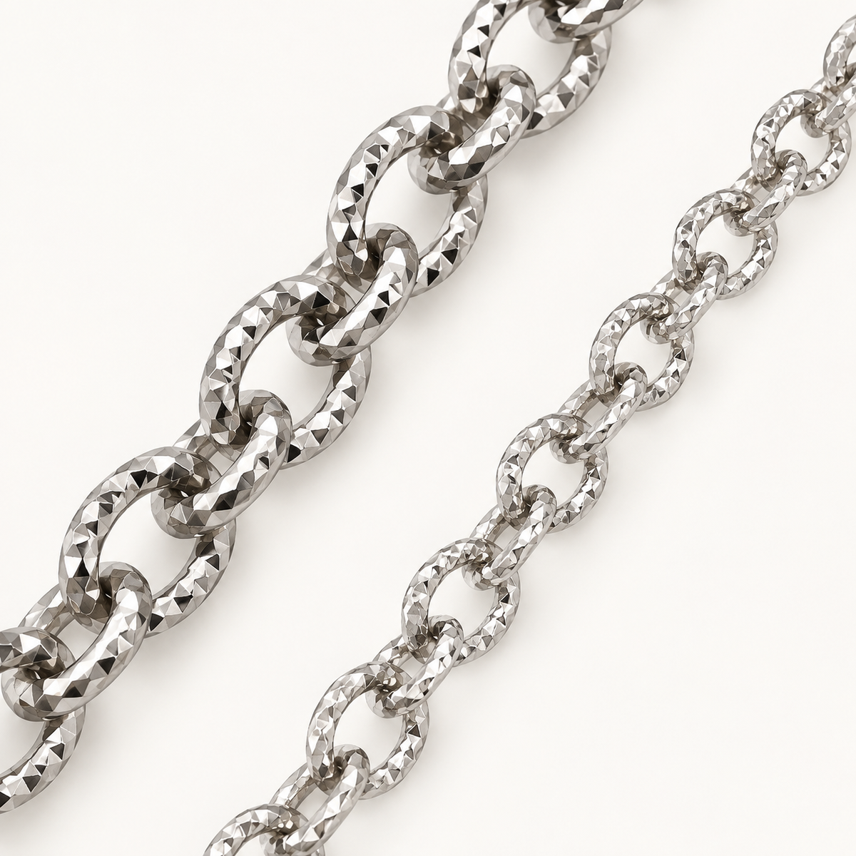 Carved Texture Cable Chain – 5mm & 8mm (By the Foot)