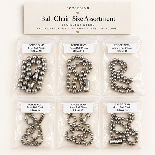 Ball Chain Sample Set – All Available Round Sizes