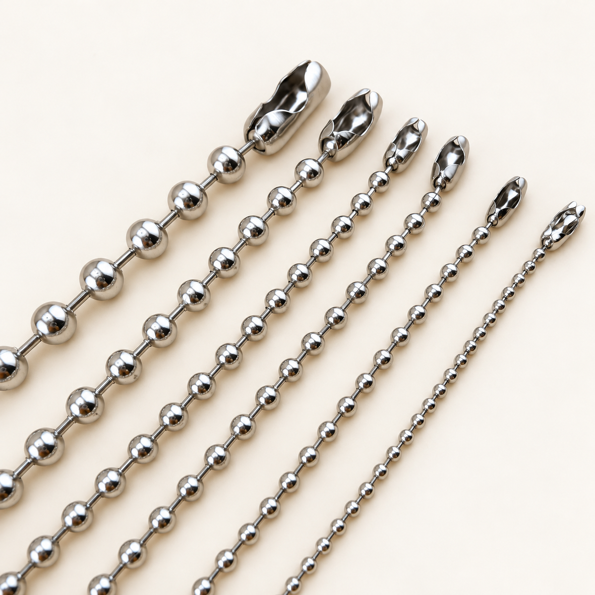 Ball Chain Sample Set – All Available Round Sizes