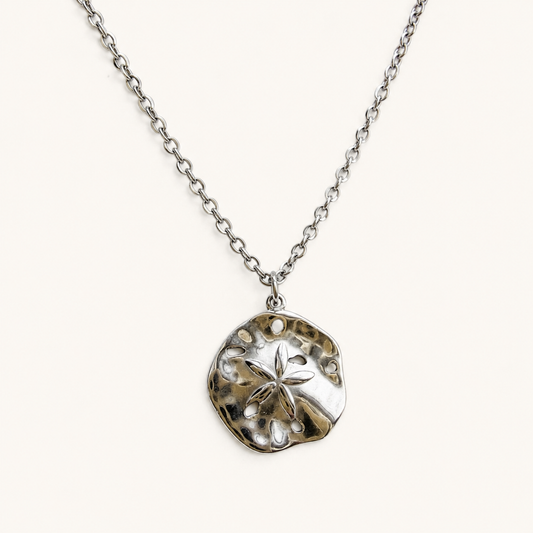 Stainless Steel Sand Dollar Pendant Necklace