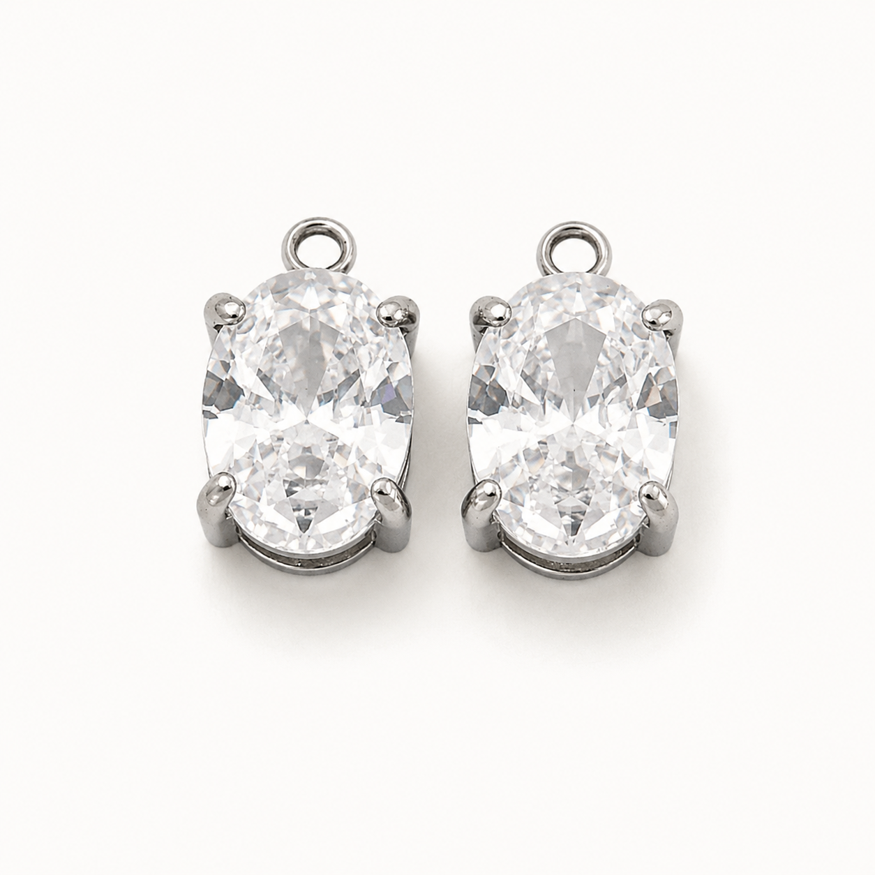 Oval Cubic Zirconia Charm – Multiple Sizes